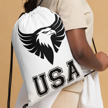 Drawstring bag white "Eagle USA"