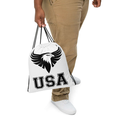 Drawstring bag white "Eagle USA"