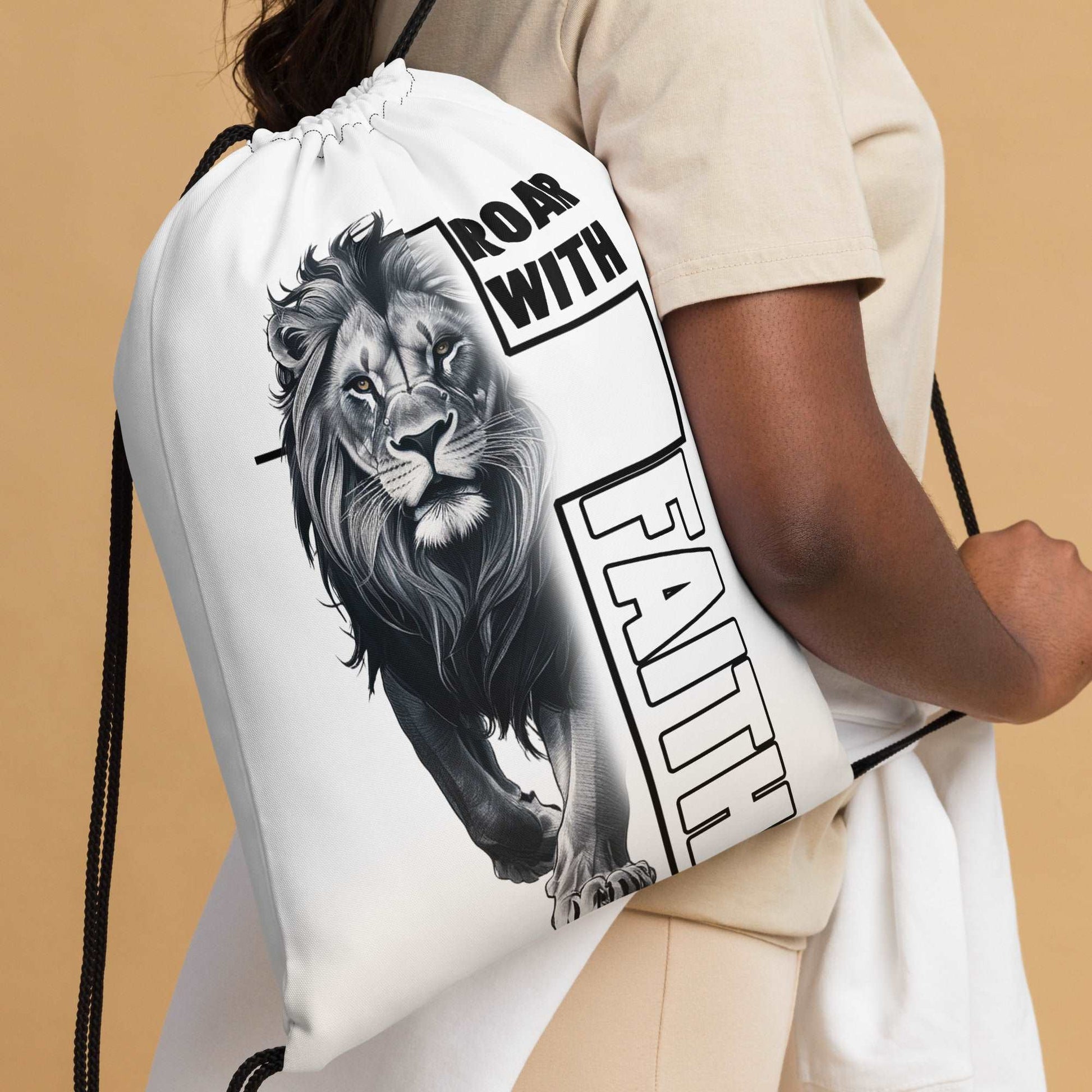 Drawstring bag "Roar with Faith"