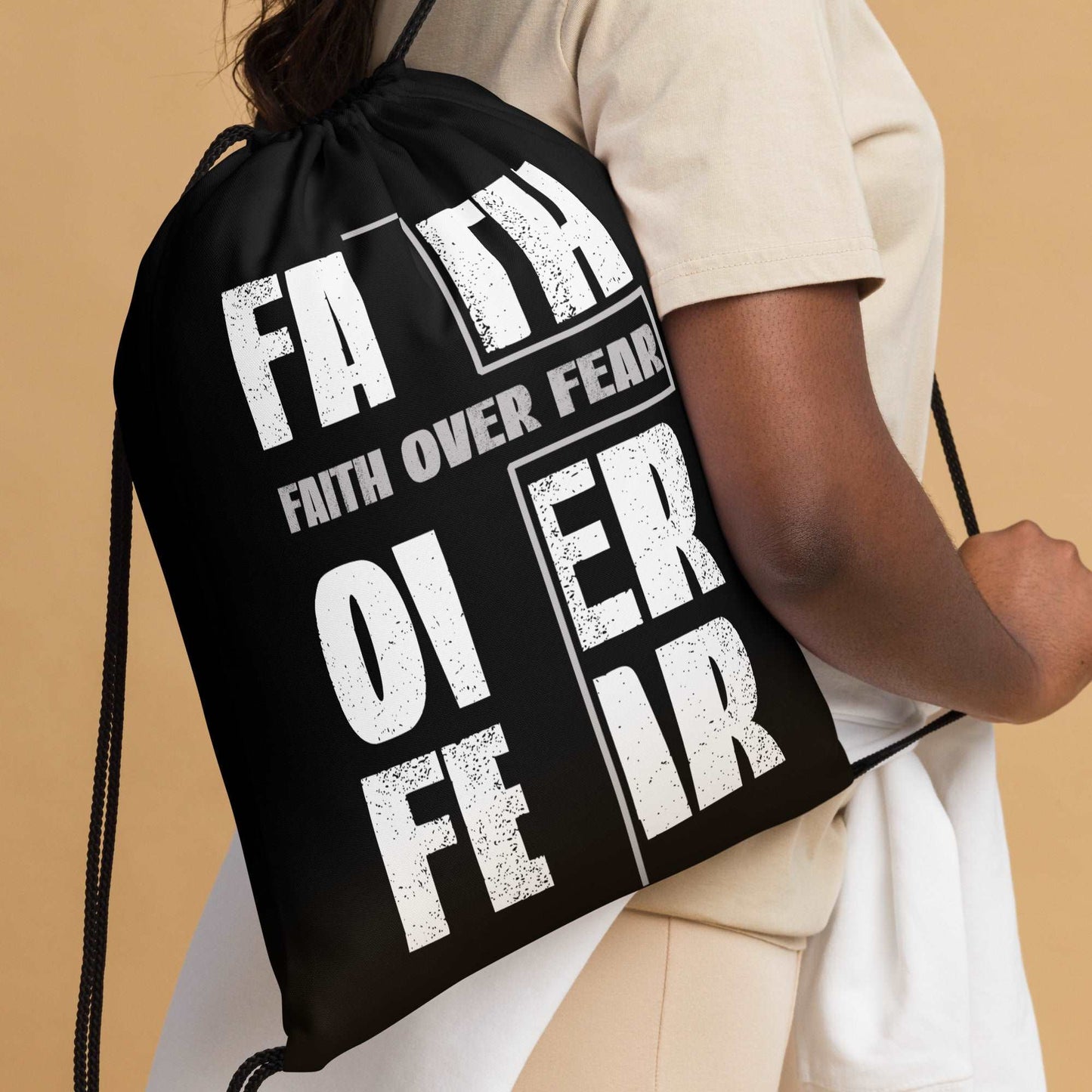 Drawstring bag "Faith over Fear"