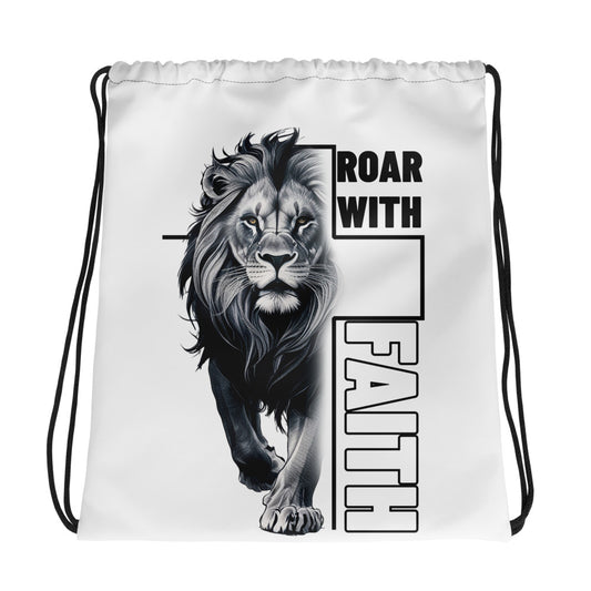 Drawstring bag "Roar with Faith"