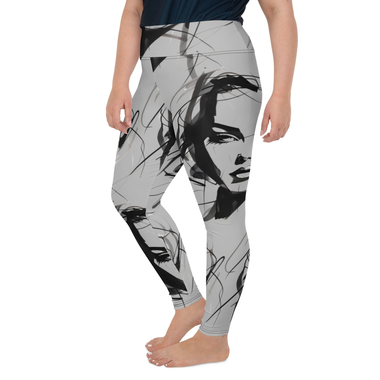 Patriotic Classic Yoga Leggings Women Plus Size "Strong Woman" L210005