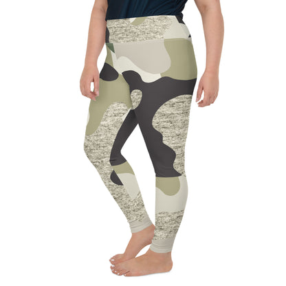 Patriotic Classic Yoga Leggings Women Plus Size "Camo Green" L210007