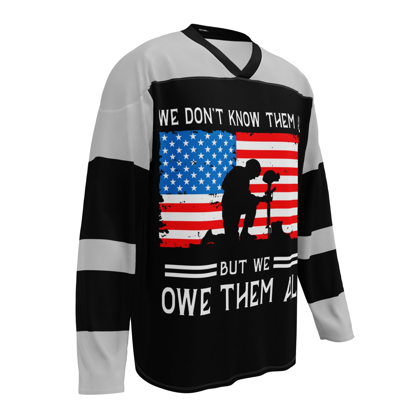 Men Long Sleeve in Hockey Style "we Owe them All"