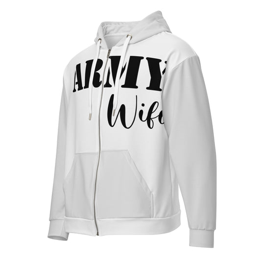 Patriotic Zip-Hoodie Women "Army Wife" J200005