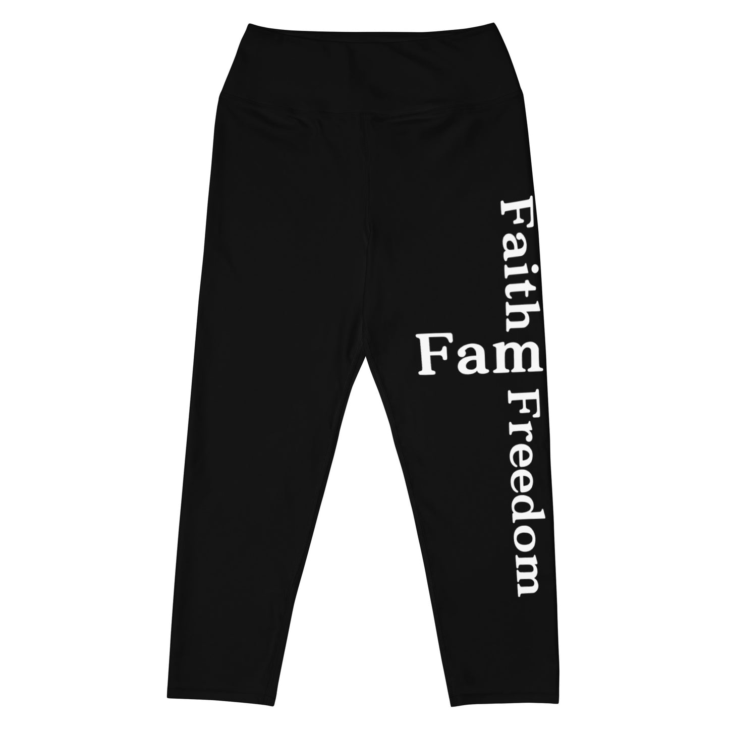 Patriotic Yoga Capri Leggings Women "Faith Family Freedom" L200004