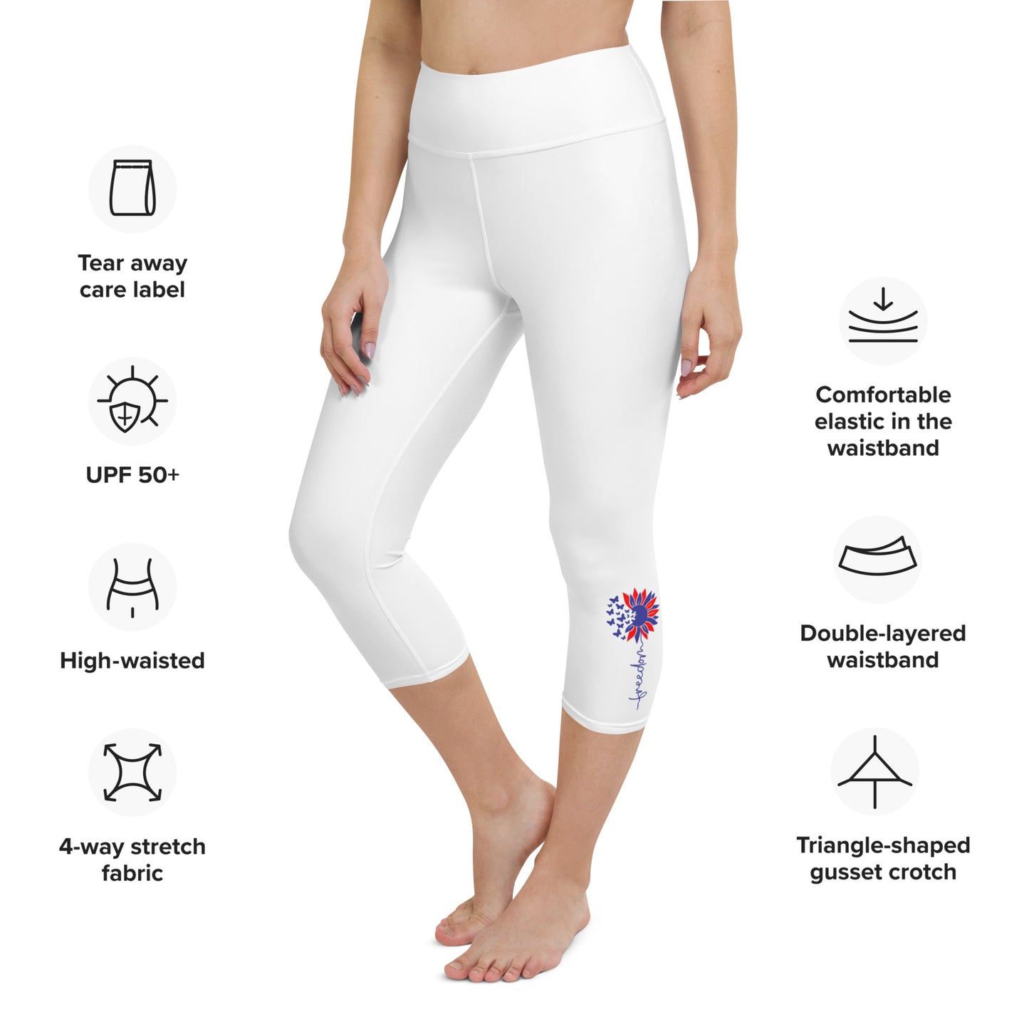 Patriotic Yoga Capri Leggings Women "Freedom" L200003