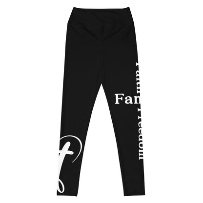 Patriotic Classic Yoga Leggings Women "Faith Family Freedom" L210002