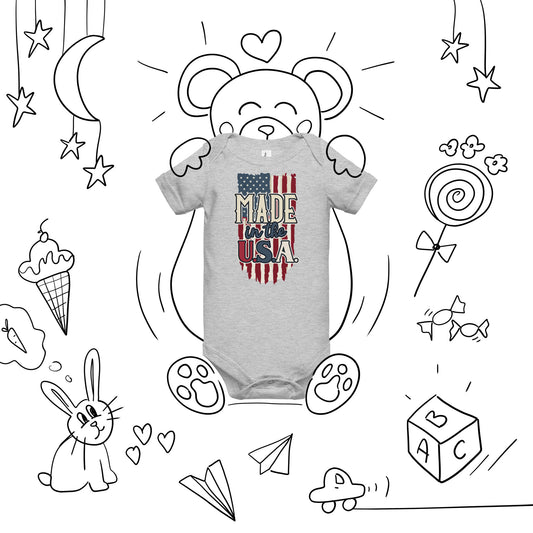 Patriotic Baby Onesie "Made in the USA" B300007