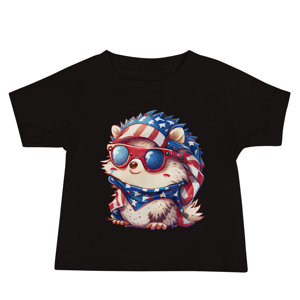 Patriotic Jersey T-Shirt for Baby's "Patriotic Hedgehog" T310007