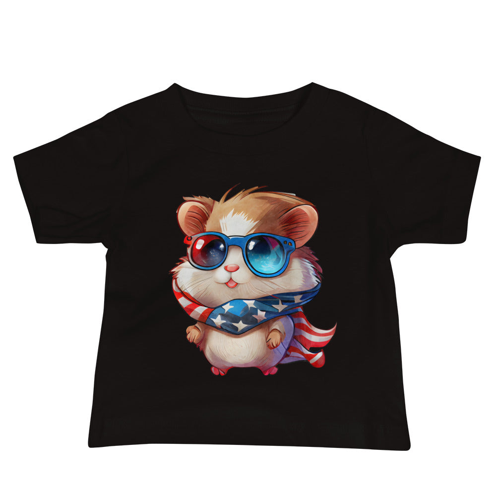 Patriotic Jersey T-Shirt for Baby's "Hamster Hero" T310010