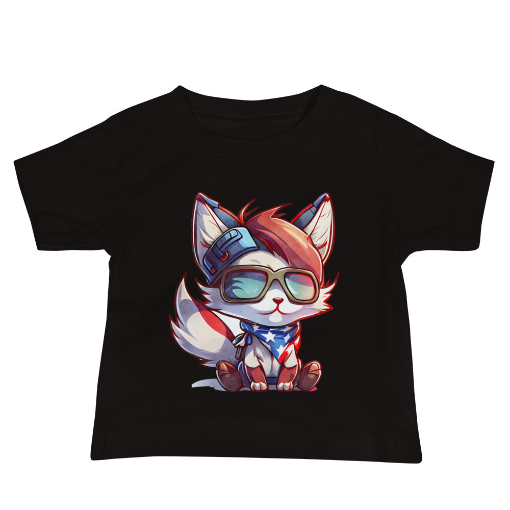 Patriotic Jersey T-Shirt for Baby's "Funky Fox" T310011