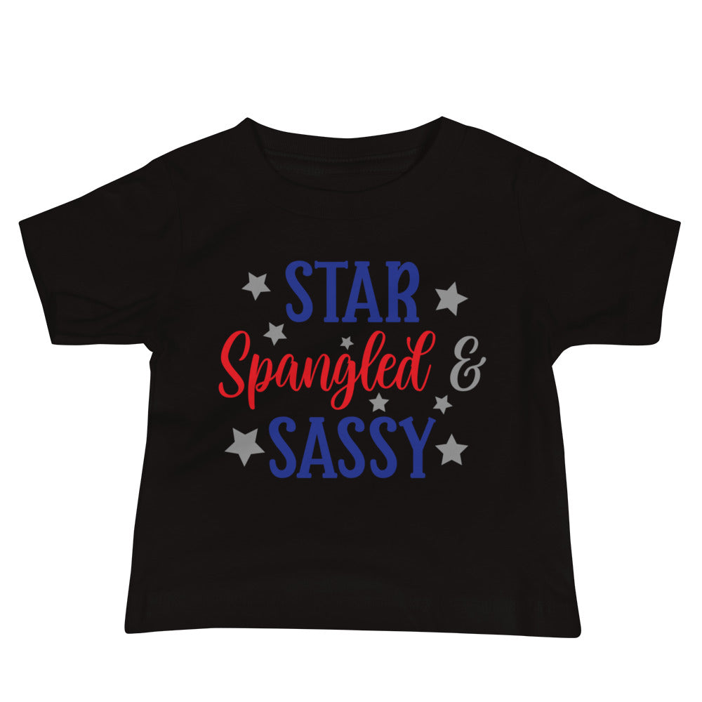 Patriotic Jersey T-Shirt for Baby's "Star Sprangled Sassy" T310012