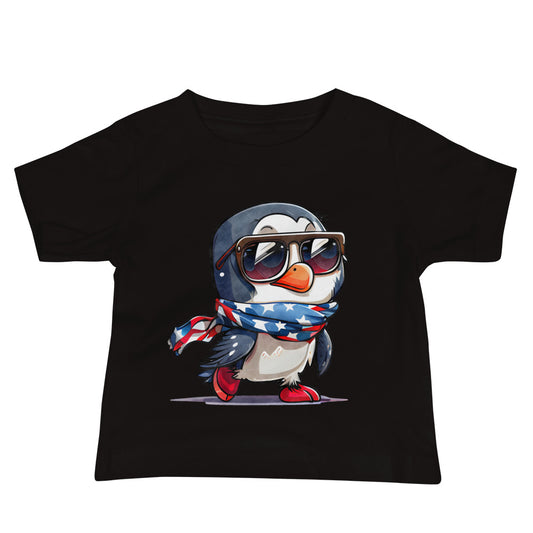 Patriotic Jersey T-Shirt for Baby's "Patriotic Penguin" T310029