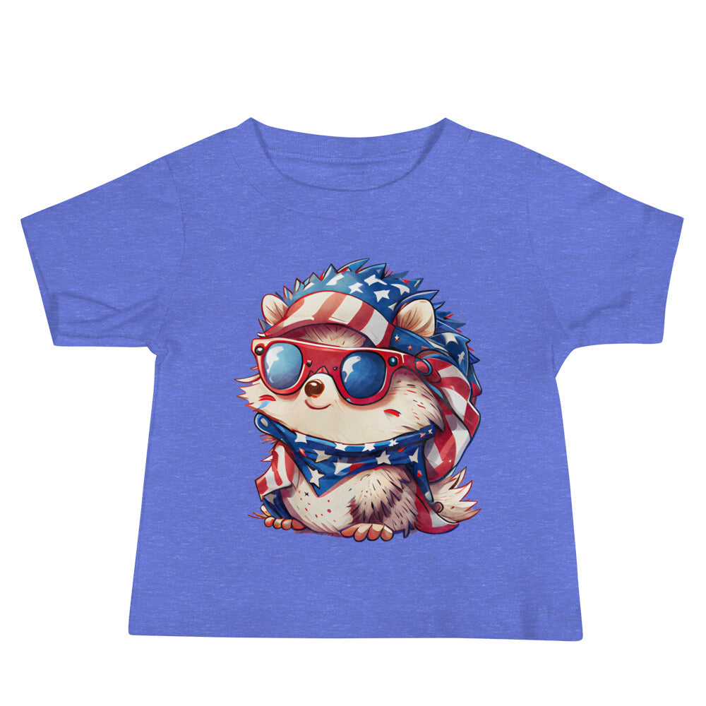 Patriotic Jersey T-Shirt for Baby's "Patriotic Hedgehog" T310007