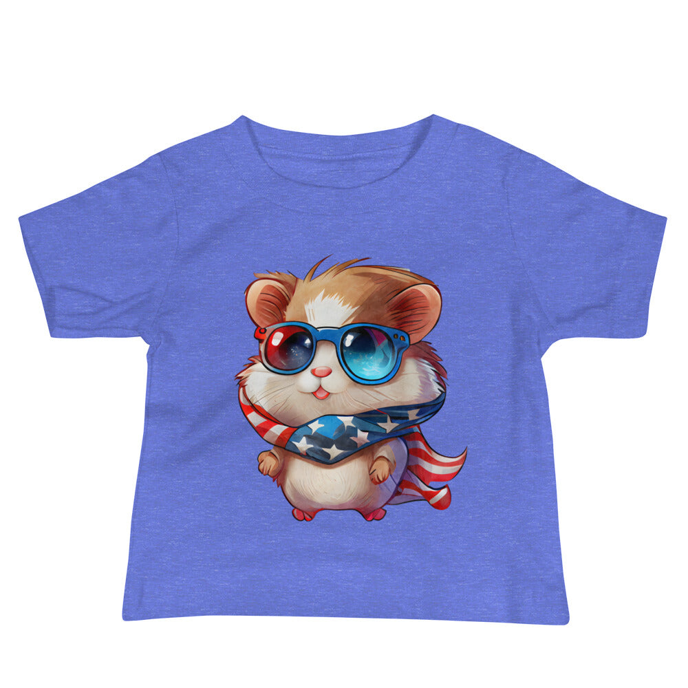 Patriotic Jersey T-Shirt for Baby's "Hamster Hero" T310010