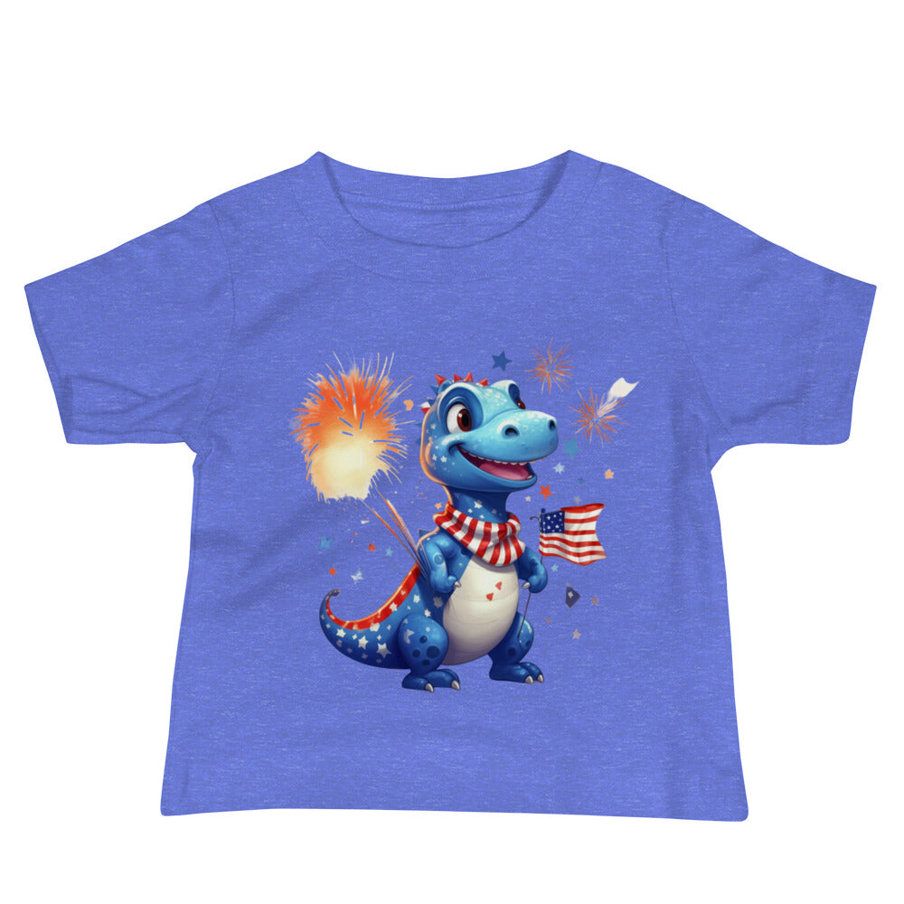 Patriotic Jersey T-Shirt for Baby's "Party T-Rex" T310022