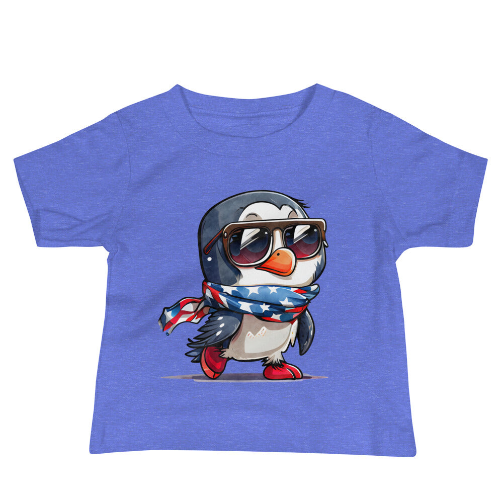 Patriotic Jersey T-Shirt for Baby's "Patriotic Penguin" T310029