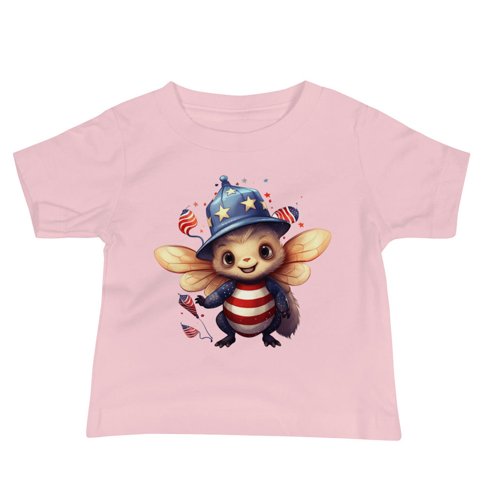 Patriotic Jersey T-Shirt for Baby's "Celebrating Bee" T310001