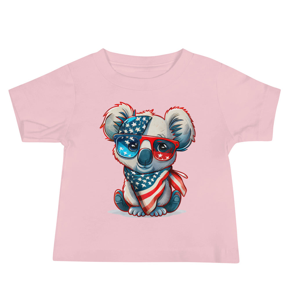 Patriotic Jersey T-Shirt for Baby's "Patriotic Koala Bear" T310005