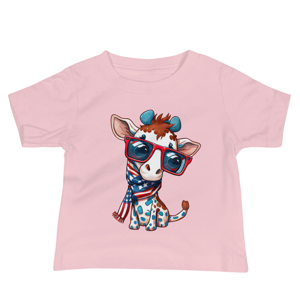 Patriotic Jersey T-Shirt for Baby's "Patriotic Giraffe" T310008