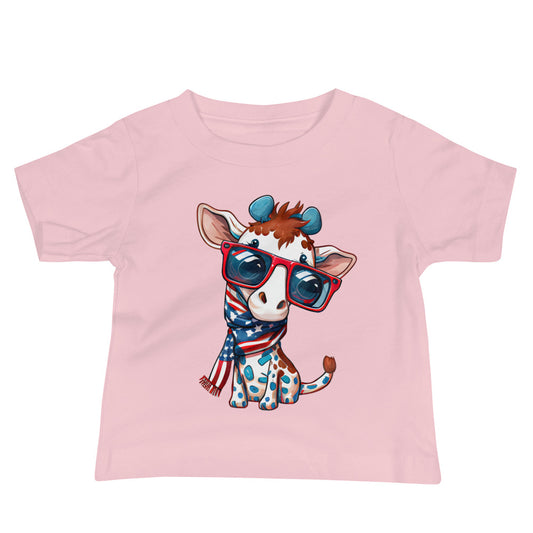 Patriotic Jersey T-Shirt for Baby's "Patriotic Giraffe" T310008