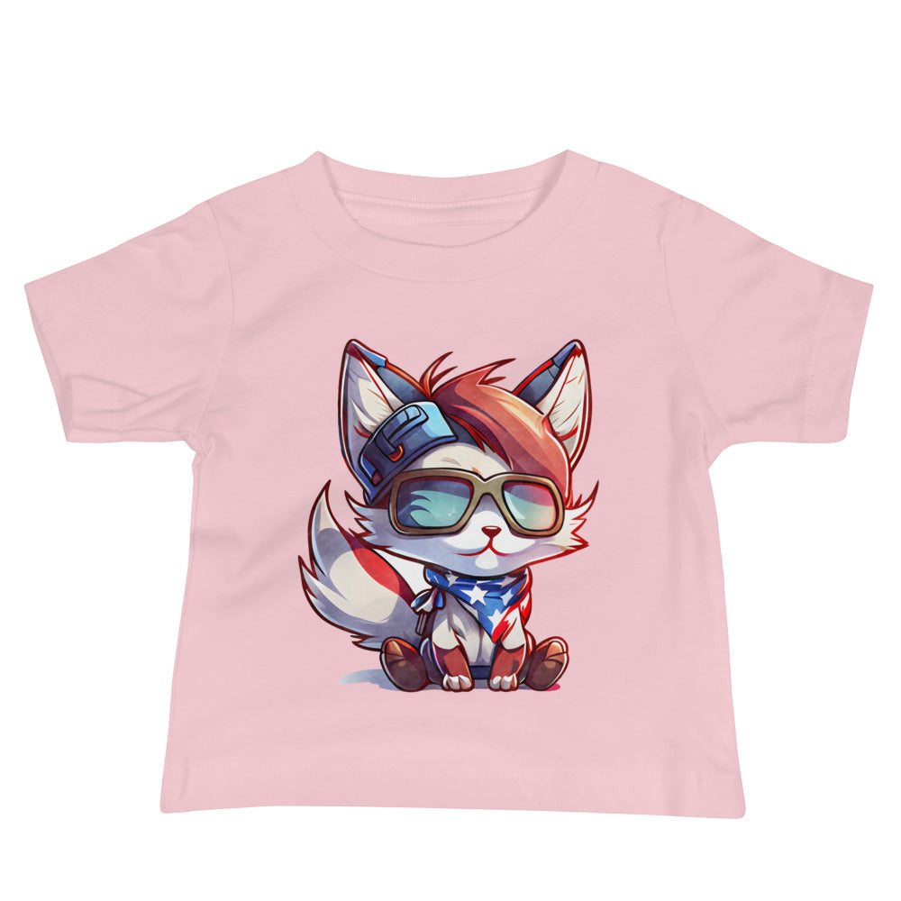 Patriotic Jersey T-Shirt for Baby's "Funky Fox" T310011