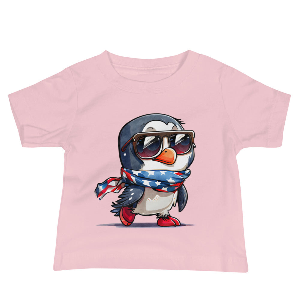 Patriotic Jersey T-Shirt for Baby's "Patriotic Penguin" T310029