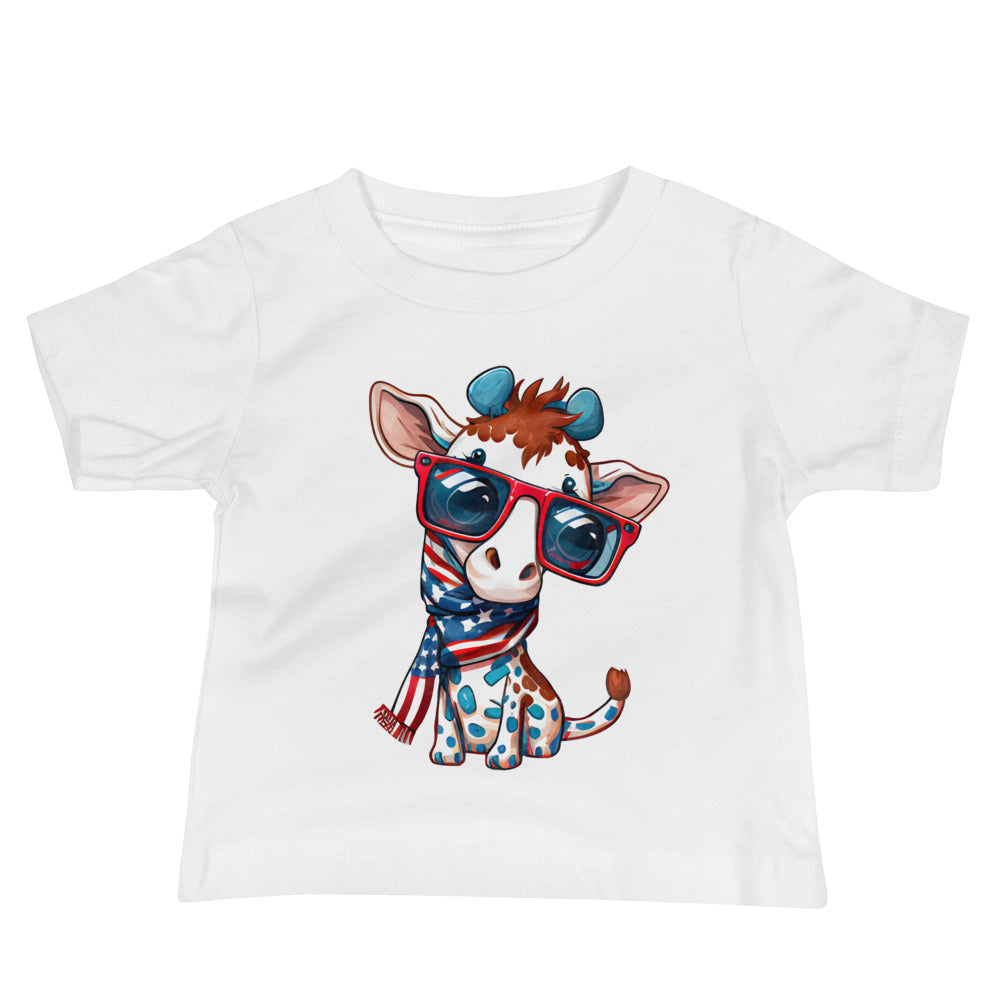 Patriotic Jersey T-Shirt for Baby's "Patriotic Giraffe" T310008