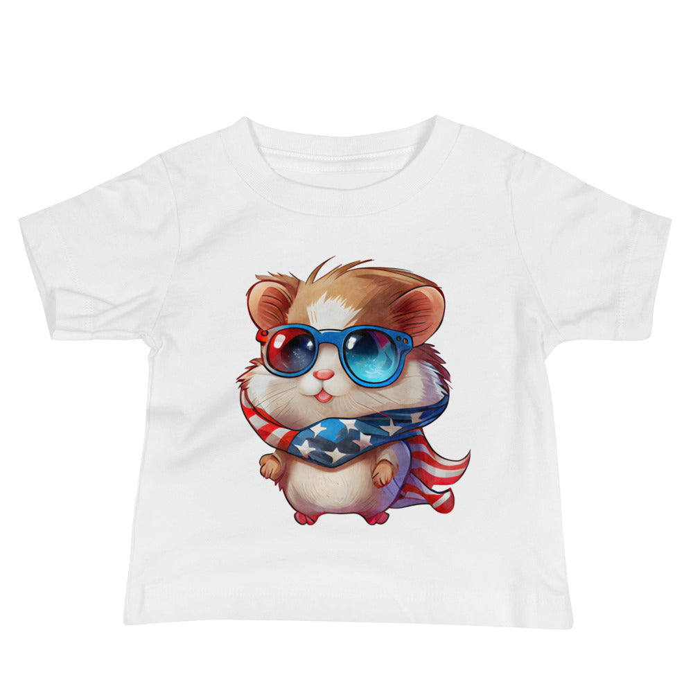 Patriotic Jersey T-Shirt for Baby's "Hamster Hero" T310010