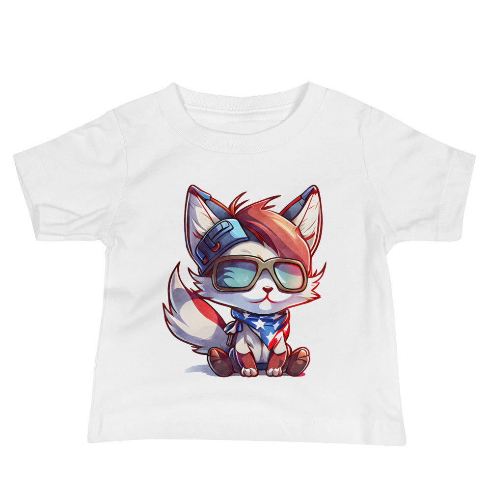 Patriotic Jersey T-Shirt for Baby's "Funky Fox" T310011