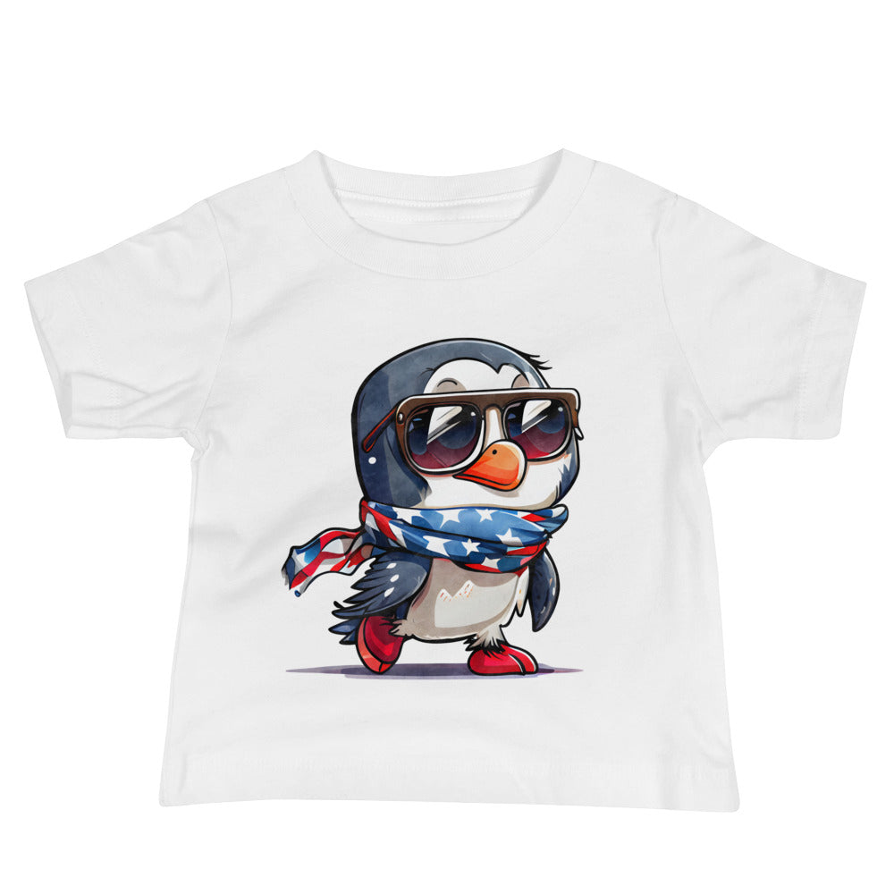 Patriotic Jersey T-Shirt for Baby's "Patriotic Penguin" T310029