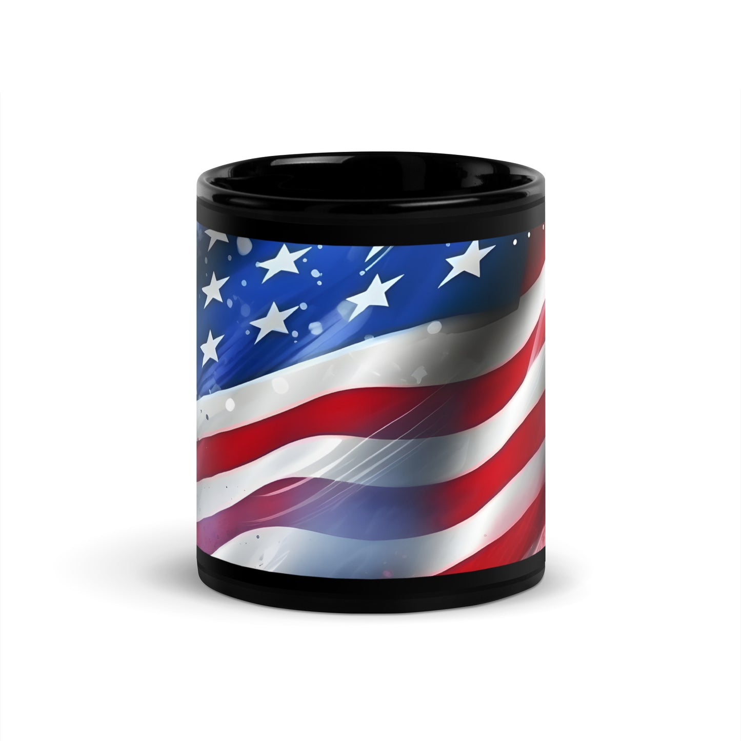 Ceramic Mug Black "American Flag"