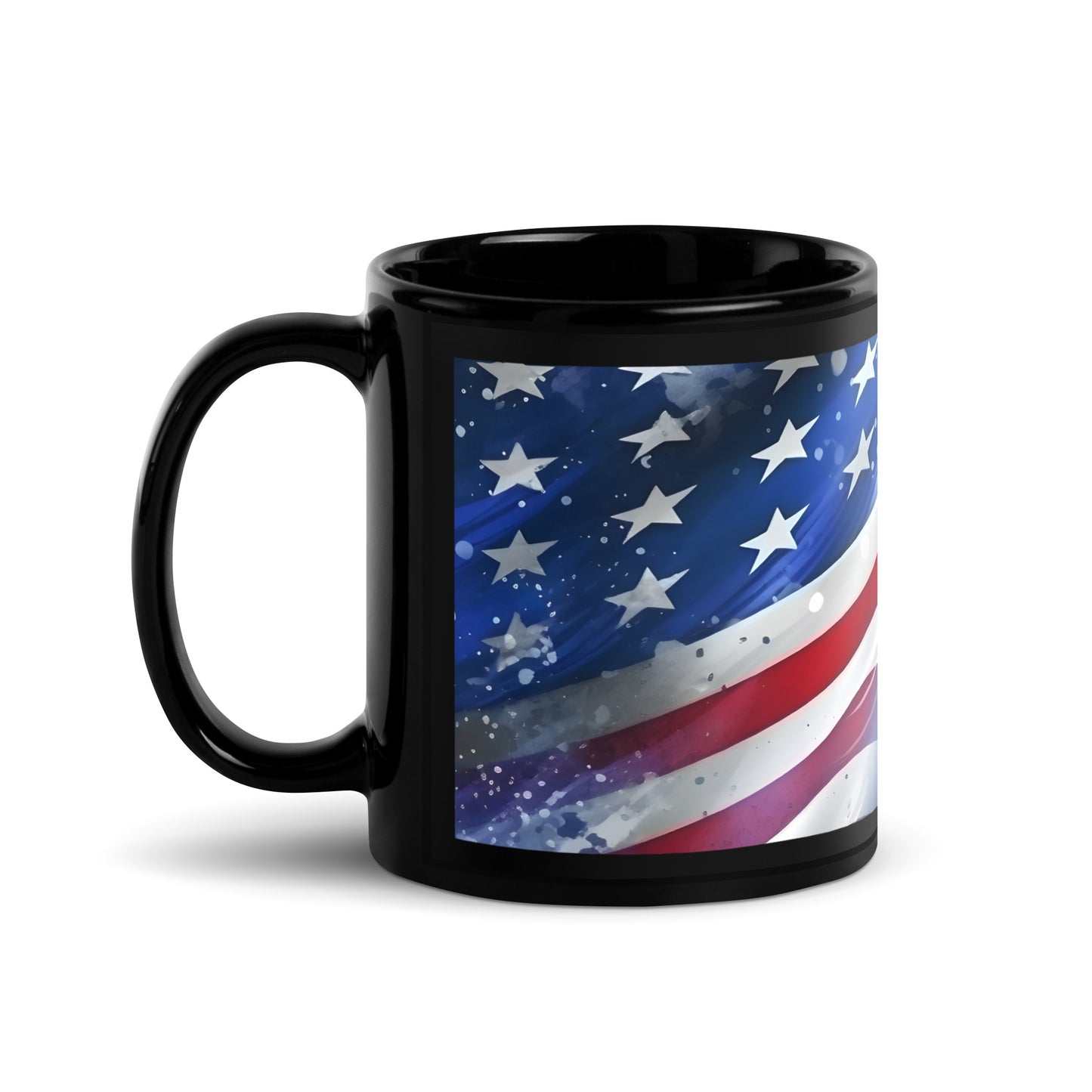 Ceramic Mug Black "American Flag"