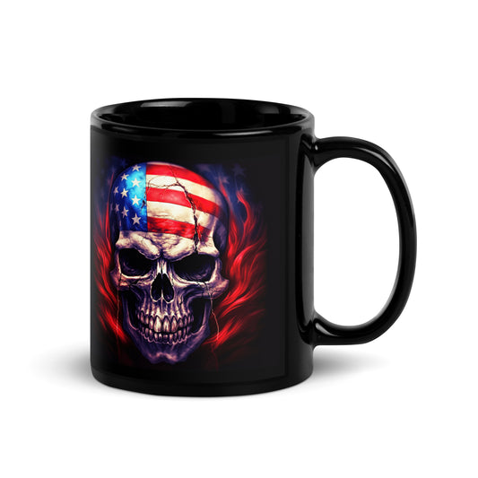 Ceramic Mug Black "American Skull"