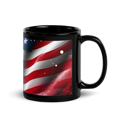 Ceramic Mug Black "American Flag"