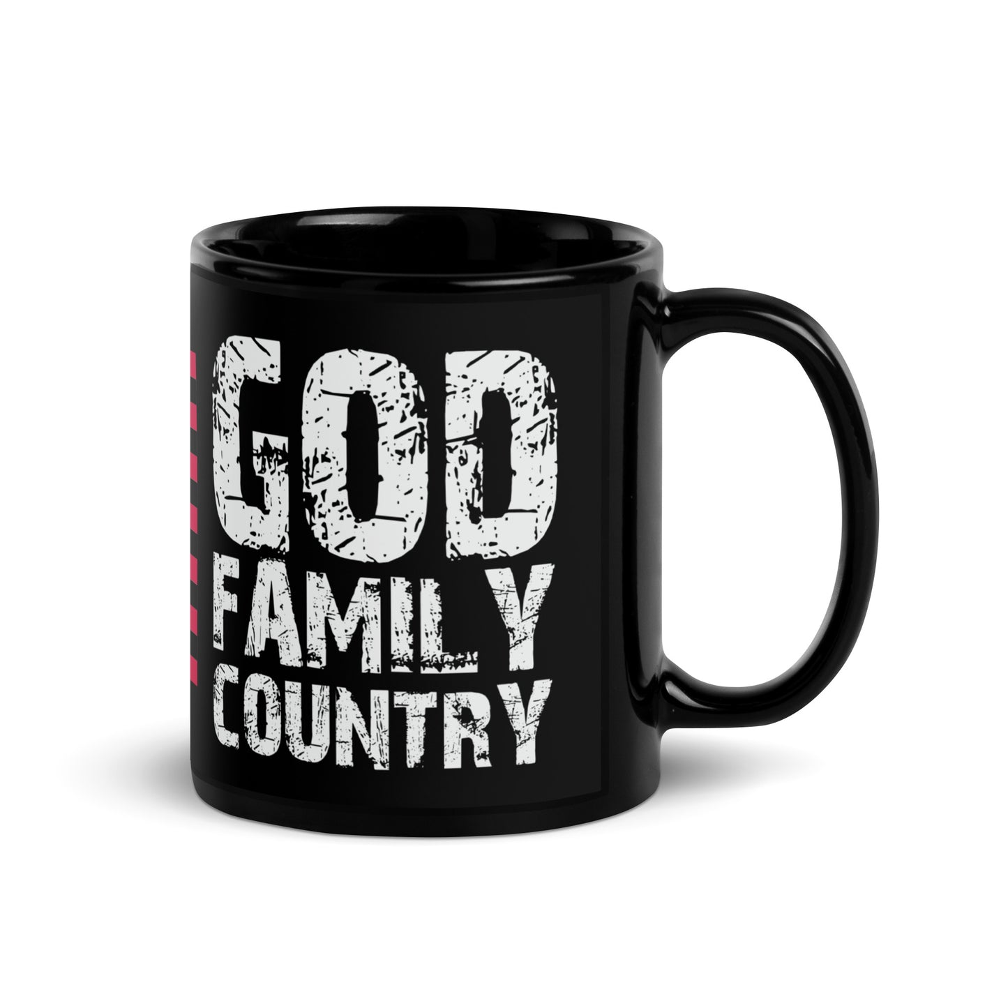 Ceramic Mug Black "God Family Country"