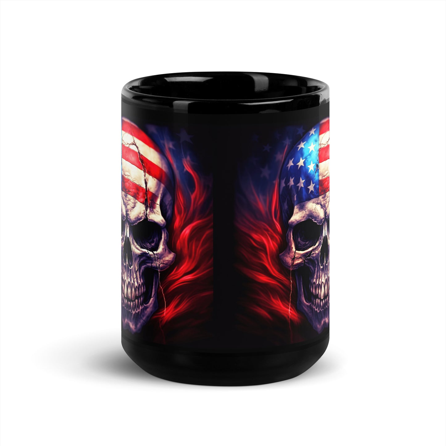 Ceramic Mug Black "American Skull"