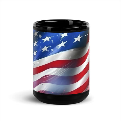 Ceramic Mug Black "American Flag"