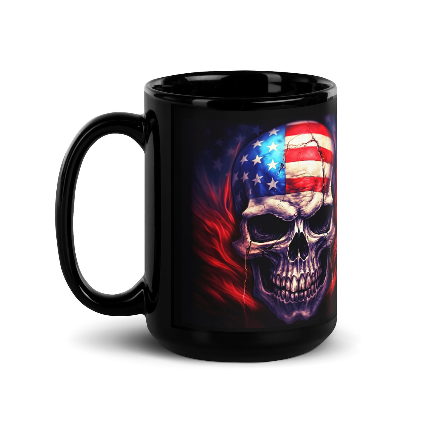 Ceramic Mug Black "American Skull"