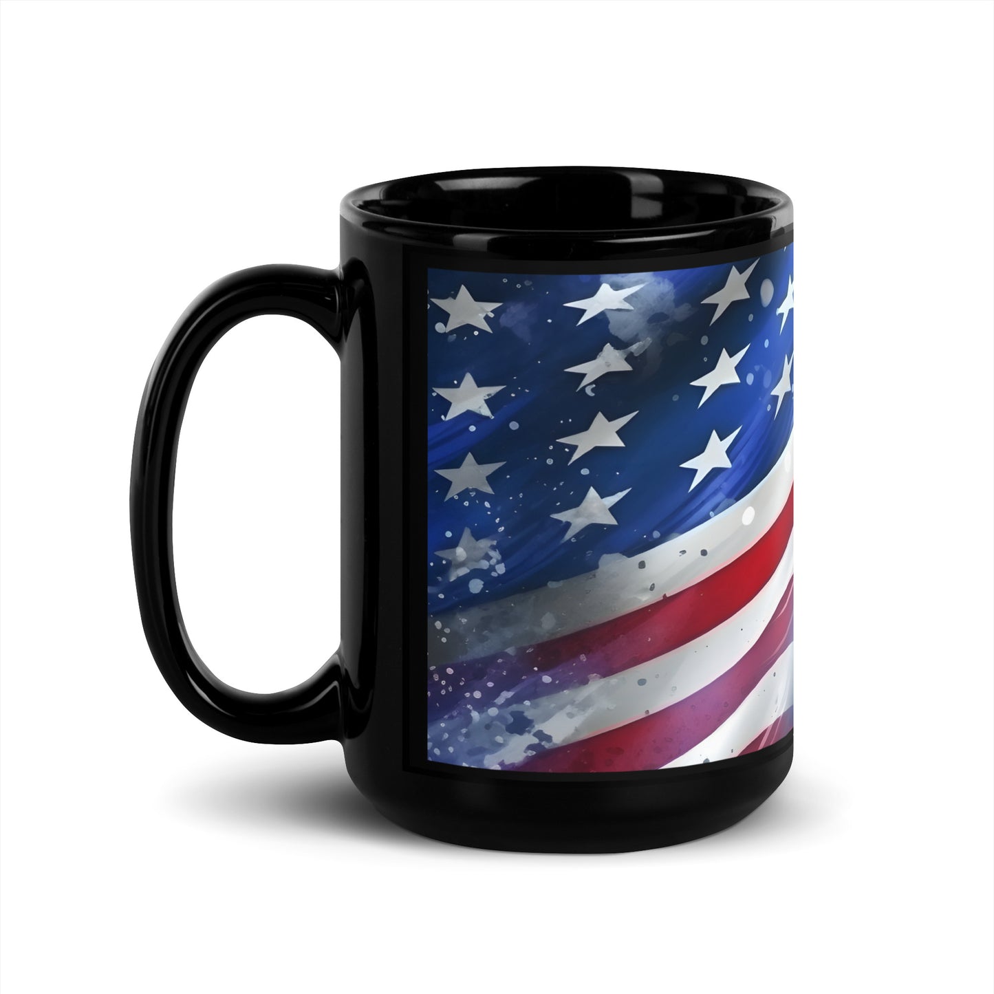 Ceramic Mug Black "American Flag"