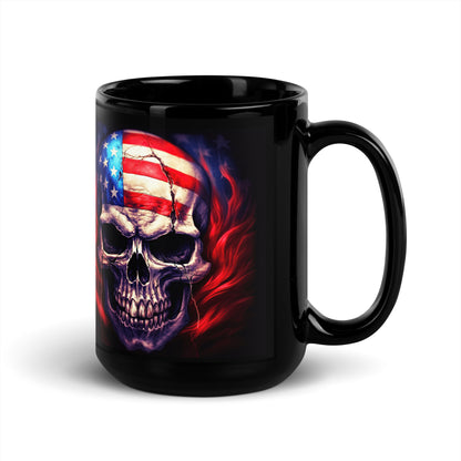 Ceramic Mug Black "American Skull"