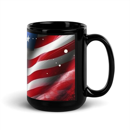 Ceramic Mug Black "American Flag"