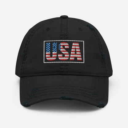 Distressed Dad Hat - "USA"