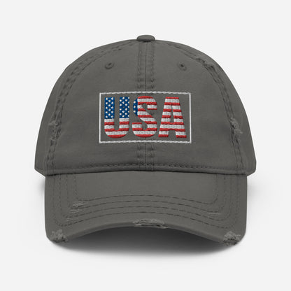 Distressed Dad Hat - "USA"