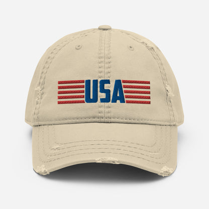 Distressed Dad Hat - "USA"