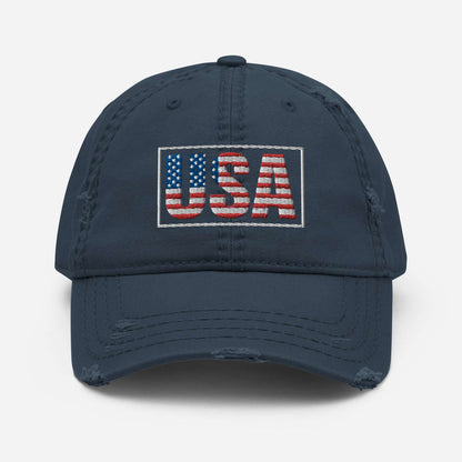 Distressed Dad Hat - "USA"