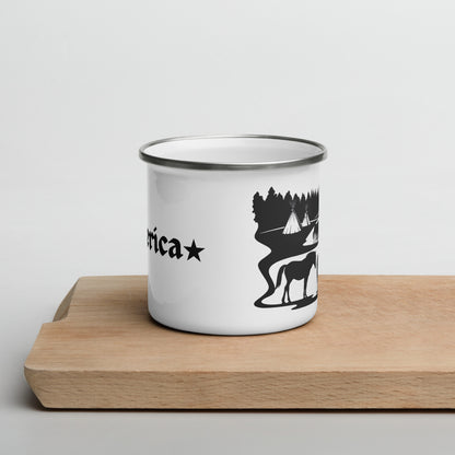 Enamel Mug "Native's & Horses"