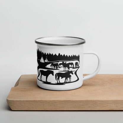 Enamel Mug "Native's & Horses"