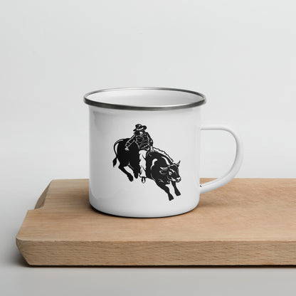 Enamel Mug "Bull Riding"